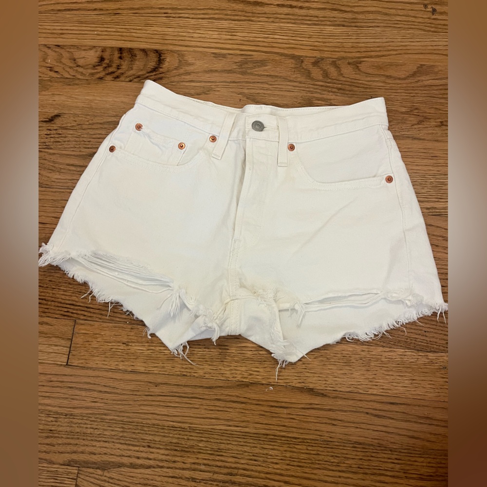 Levi’s 501 White Denim Shorts